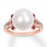 Cultured Pearl Ring 1/8 ct tw Diamonds 10K Rose Gold