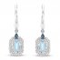 Aquamarine/London Blue Topaz/White Lab-Created Sapphire Dangle Earrings Sterling Silver