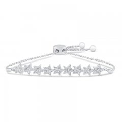 Diamond Star Bolo Bracelet 1/4 ct tw Sterling Silver