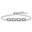 Black Diamond Geometric Bolo Bracelet 1/4 ct tw Sterling Silver