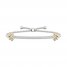 By Women For Women Diamond Lotus Bolo Bracelet 1/4 ct tw Round-cut Sterling Silver/10K Yellow Gold