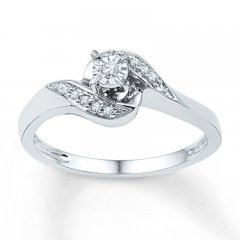 Diamond Promise Ring 1/10 ct tw Round-cut Sterling Silver