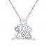 Elephants Necklace 1/15 ct tw Diamonds Sterling Silver