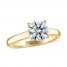 THE LEO Ideal Cut Diamond Solitaire Engagement Ring 1-1/2 ct tw 14K Yellow Gold