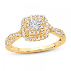 Diamond Engagement Ring 1/2 ct tw Round-cut 10K Yellow Gold