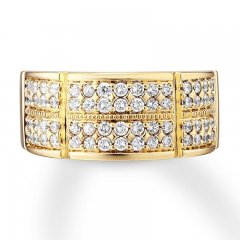 Men's Diamond Band 1 ct tw Round-cut 10K Yellow Gold