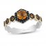 Disney Treasures Winnie the Pooh Citrine & Black Diamond Ring 1/10 ct tw 10K Yellow Gold/Sterling Silver