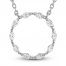 Diamond Circle Necklace 1/2 ct tw Marquise-cut 10K White Gold 18"