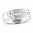 THE LEO Diamond Men's Wedding Band 3/4 ct tw Round-cut 14K White Gold