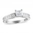 Diamond Engagement Ring 1-1/4 ct tw Princess-cut 14K White Gold