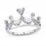 Crown Ring 1/15 ct tw Diamonds 10K White Gold