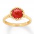 Lab-Created Ruby Ring 10K Yellow Gold