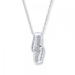 Diamond Necklace 1/4 ct tw Round-cut 14K White Gold