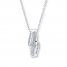 Diamond Necklace 1/4 ct tw Round-cut 14K White Gold