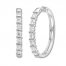 Diamond Hoop Earrings 1 ct tw Round-cut 14K White Gold