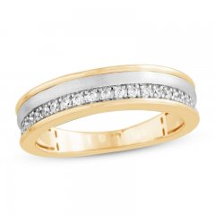 Men's Diamond Wedding Band 1/4 ct tw Round-cut 10K Two-Tone Gold