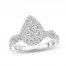 Multi-Diamond Engagement Ring 1 ct tw Round-cut 14K White Gold