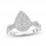 Multi-Diamond Engagement Ring 1 ct tw Round-cut 14K White Gold