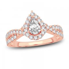 Diamond Engagement Ring 1 ct tw Pear/Round-Cut 14K Rose Gold