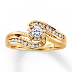 Diamond Engagement Ring 3/8 ct tw Round-cut 10K Yellow Gold