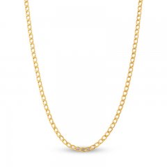 Children's Curb Chain Necklace 14K Yellow Gold 13"