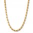 Men's Rope Chain Necklace 10K Yellow Gold 24" Length