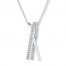 Bar Necklace 1/4 ct tw Diamonds 10K White Gold