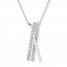 Bar Necklace 1/4 ct tw Diamonds 10K White Gold