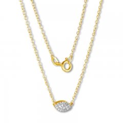 Petite Diamond Necklace 1/10 ct tw Round-cut 10K Yellow Gold