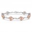 Joining Hearts Bracelet 10K Rose Gold/Sterling Silver 7.25"