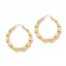 Bamboo Hoop Earrings Large 14K Yellow Gold