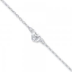 Rose Anklet Sterling Silver 9" Length