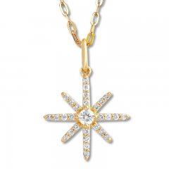 Diamond Star Necklace 1/4 ct tw Round-cut 10K Yellow Gold