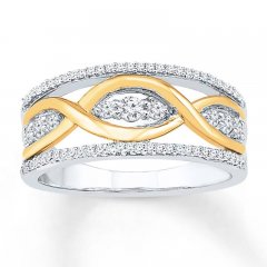 Diamond Ring 1/3 ct tw Round-cut 10K Two-Tone Gold