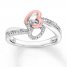 Diamond Heart Ring Sterling Silver/10K Rose Gold