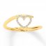 Diamond Heart Ring 1/15 ct tw Round-cut 10K Yellow Gold