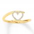 Diamond Heart Ring 1/15 ct tw Round-cut 10K Yellow Gold