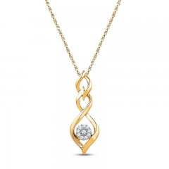 Diamond Necklace 1/10 ct tw Round-cut 10K Yellow Gold