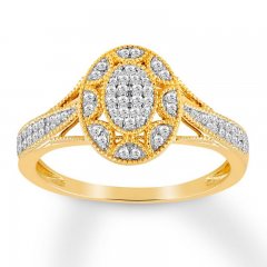 Diamond Ring 1/5 ct tw Round-cut 10K Yellow Gold