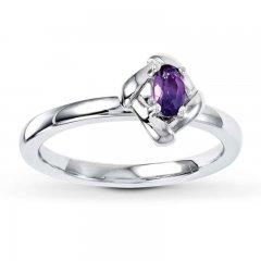 Stackable Ring Amethyst Sterling Silver