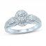 Diamond Engagement Ring 1 ct tw Oval/Round 14K White Gold