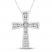 Diamond Cross Necklace 1/2 ct tw Round-cut 10K White Gold 18"