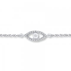 Eye Anklet 1/10 ct tw Diamonds Sterling Silver