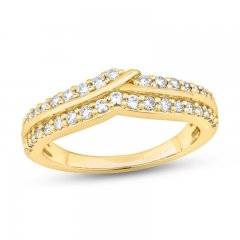 Diamond Contour Ring 1/2 ct tw Round-cut 14K Yellow Gold