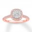 Diamond Engagement Ring 3/4 ct tw Round-cut 14K Rose Gold