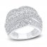 Diamond Bypass Ring 2 ct tw Round-cut 10K White Gold