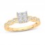 Multi-Diamond Engagement Ring 5/8 ct tw Princess/Round 14K Yellow Gold