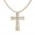 Diamond Cross Necklace 1/4 ct tw Round-cut 10K Yellow Gold