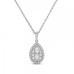 Forever Connected Diamond Necklace 1/2 ct tw Round/Pear 10K White Gold 18"