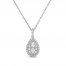 Forever Connected Diamond Necklace 1/2 ct tw Round/Pear 10K White Gold 18"